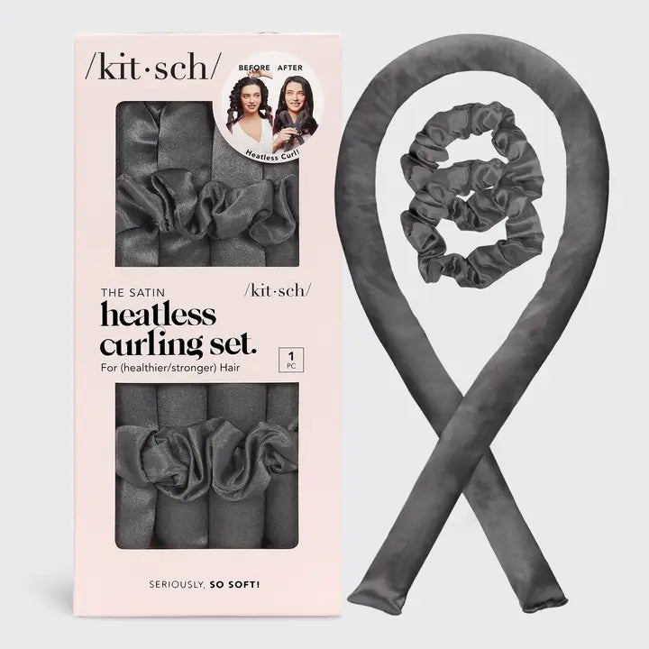 Kitsch Satin Heatless Curling Set-Charcoal