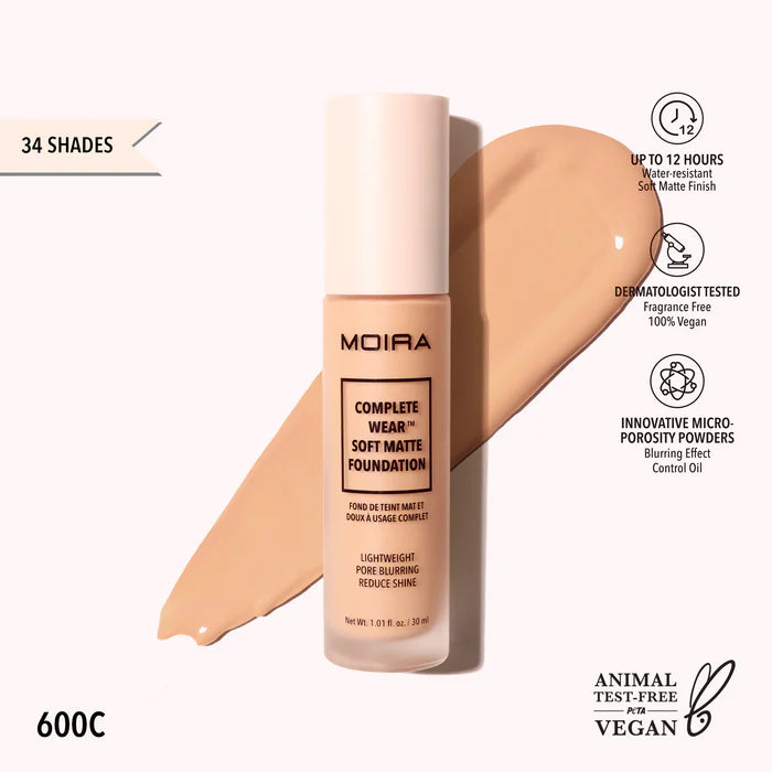 Moira Complete Wear™ Soft Matte Foundation (600C) - Totality
