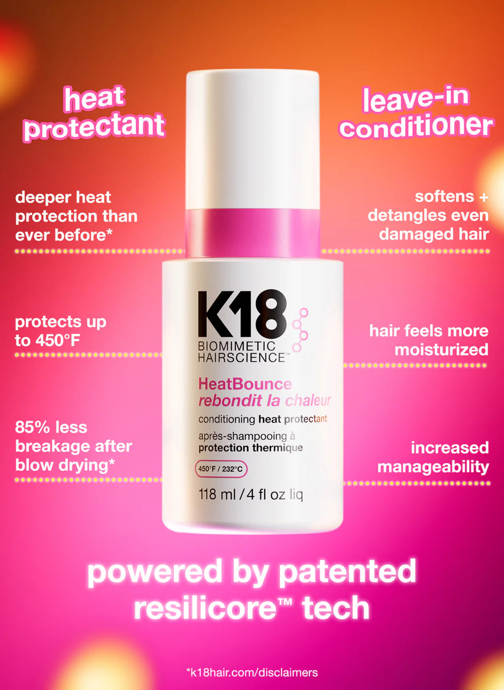 K18 HeatBounce Conditioning Heat Protectant