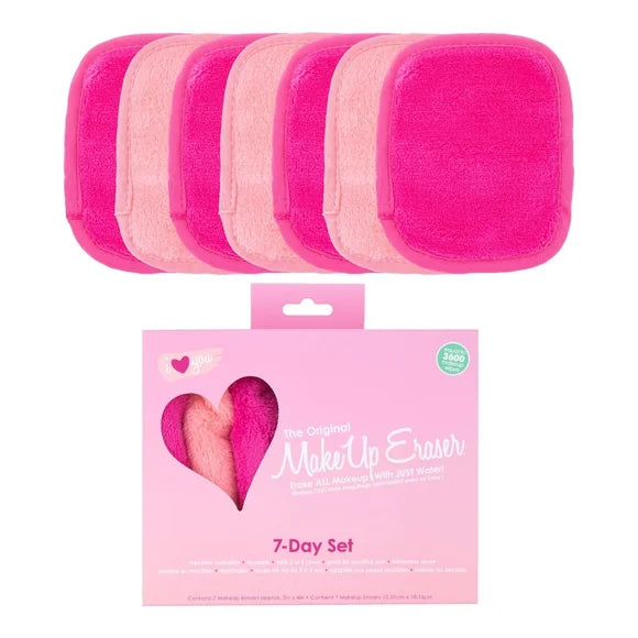 MakeUp Eraser Pink Heart 7 Day Set