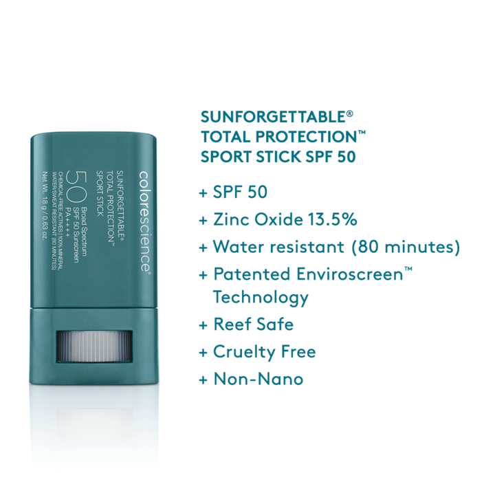 Colorescience SUNFORGETTABLE® TOTAL PROTECTION™ SPORT STICK SPF 50 - Totality Skincare