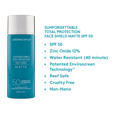 Colorescience SUNFORGETTABLE® TOTAL PROTECTION™ FACE SHIELD MATTE SPF 50 - Totality Skincare